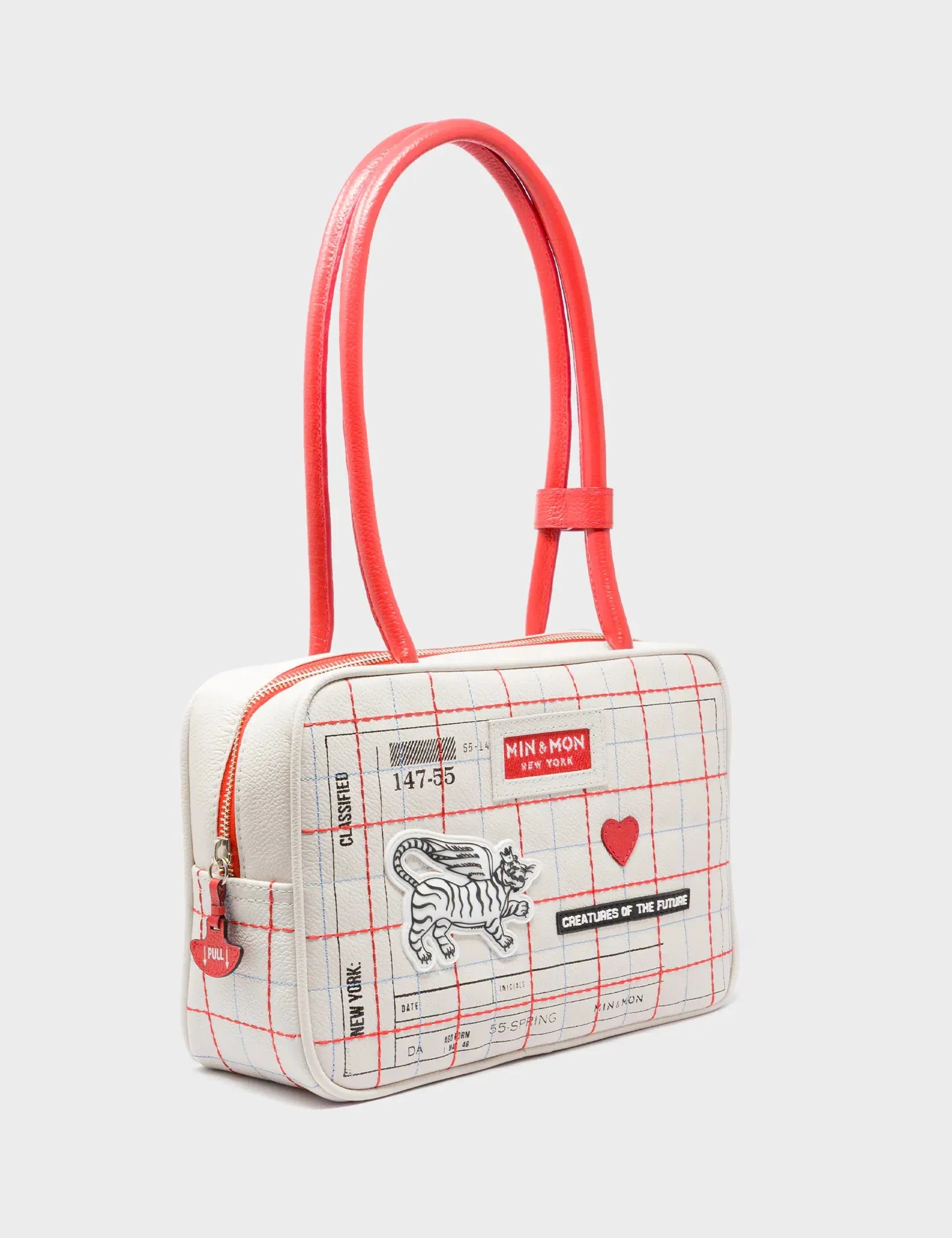 Unique Edge Modern Finish 121 Shoulder Bag Cream Leather - Lovestitch Design