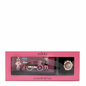 2 PC SET ACCESSORY SET (TRIFOLD WALLET & WATCH) Functional Companion Sleek Appearance