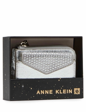 Fitness Gym 2 Piece Envelope Flap Curved Wallet With Rhinestones