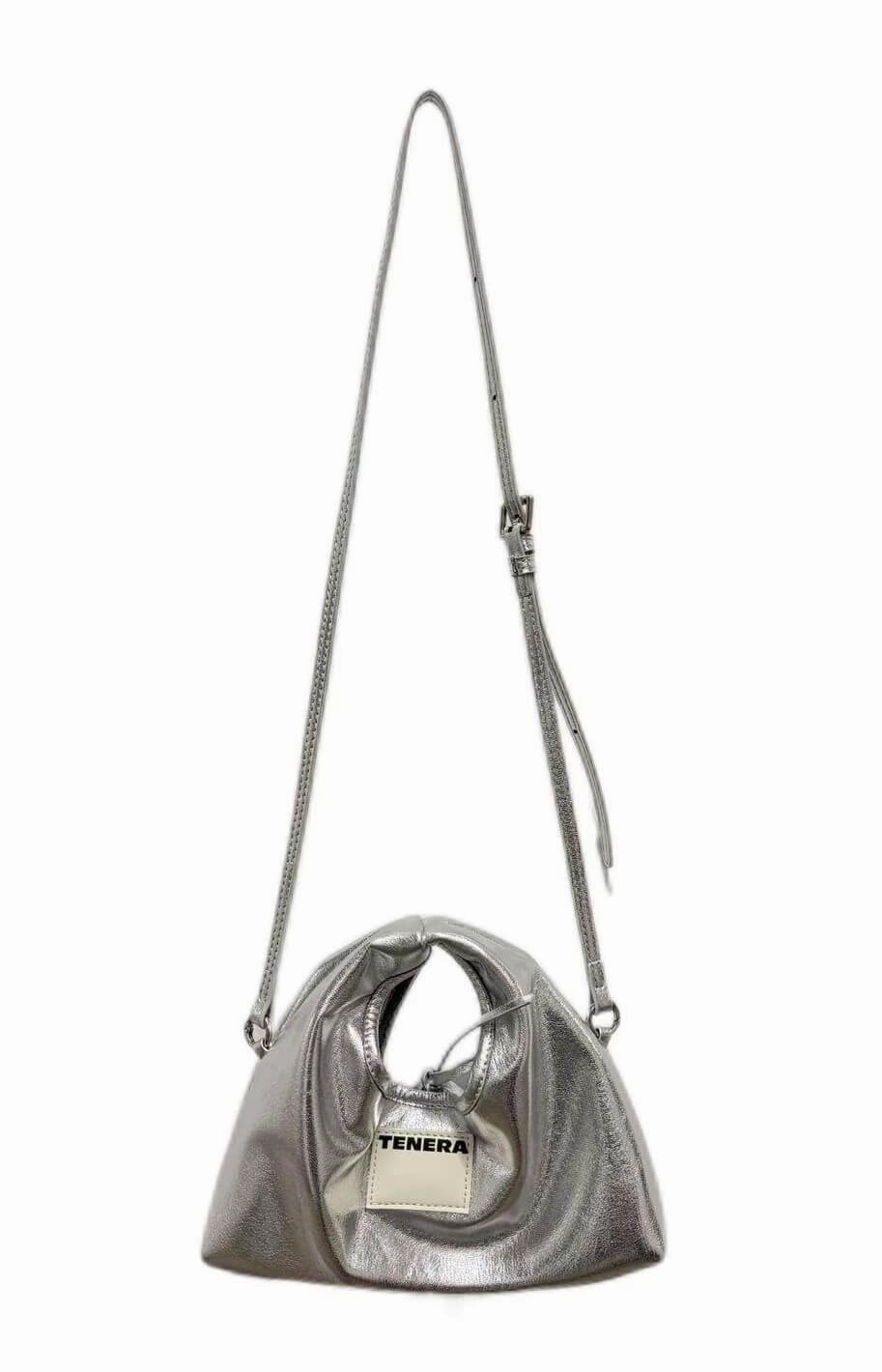 Daily Functionality (Silver)Mini Hobo Crossbody Bag - TENERA Velvet Collection