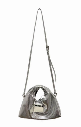 Daily Functionality (Silver)Mini Hobo Crossbody Bag - TENERA Velvet Collection