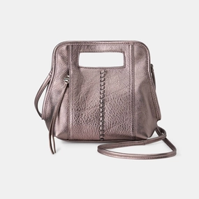 Effortlessly stylish and functional for daily use Convenient for busy people who need quick and easy access to their items Ace Crossbody in Metallic Leather - Pewter Spur