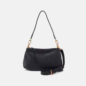 Advance Shoulder Bag In Pebbled Leather - Black Stylish Urban Design