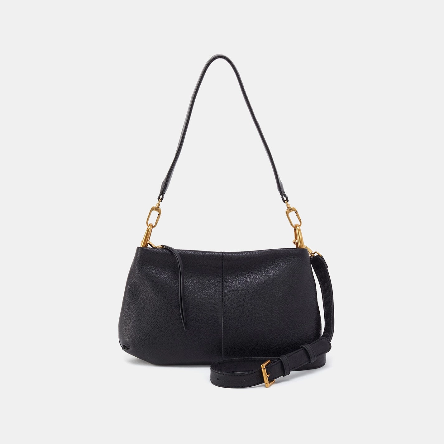 Advance Shoulder Bag In Pebbled Leather - Black Stylish Urban Design
