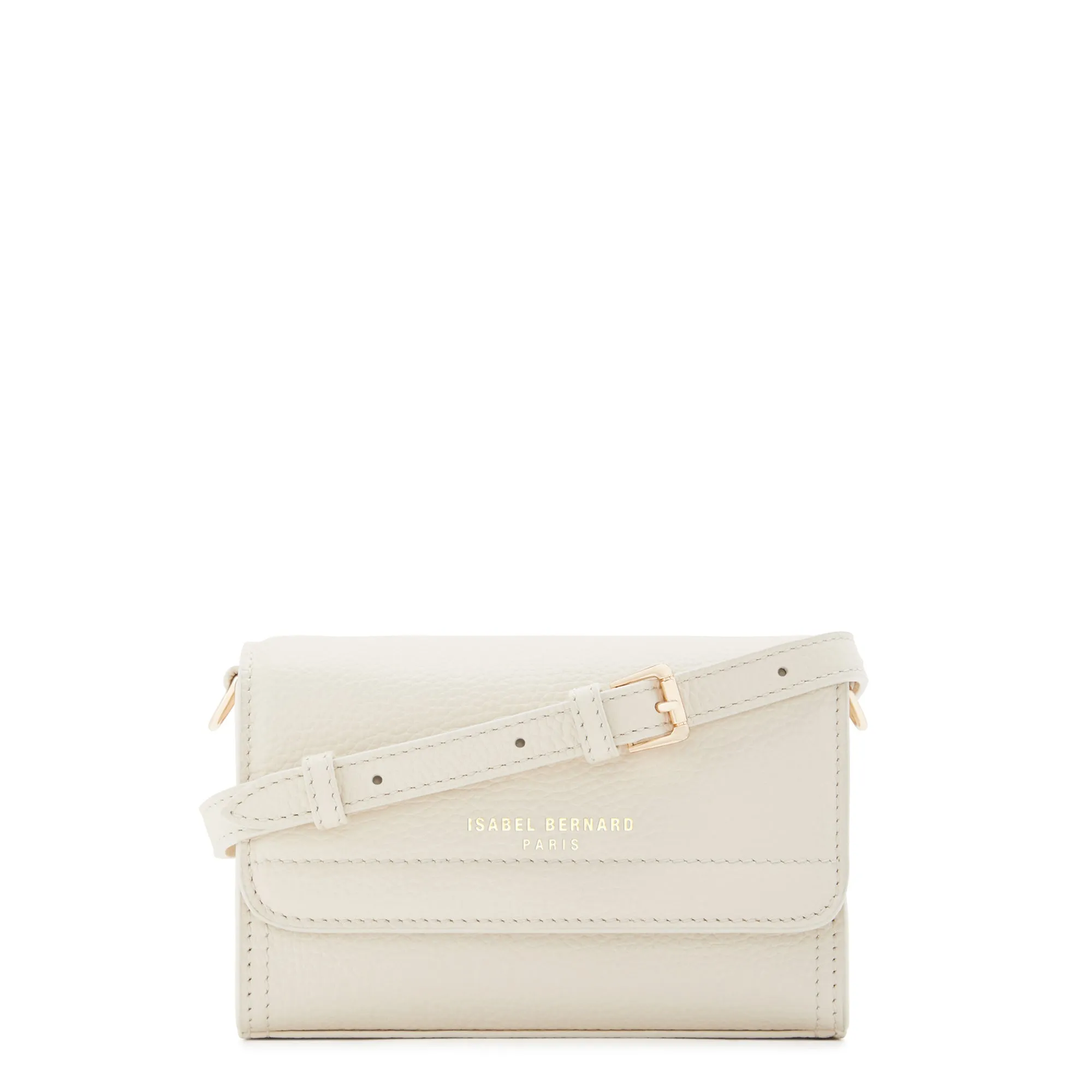 Minimalist Travel Femme Forte Kim cream calfskin leather crossbody bag