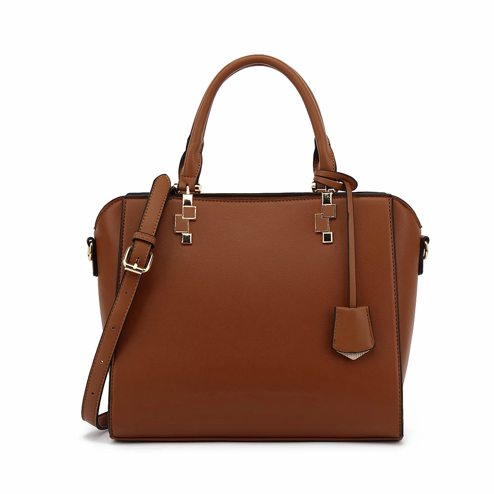 Contemporary Look Practical Choice Satchel With Detachable Shoulder Strap 21412