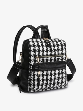 Bold Look Amelia Vegan Houndstooth Backpack