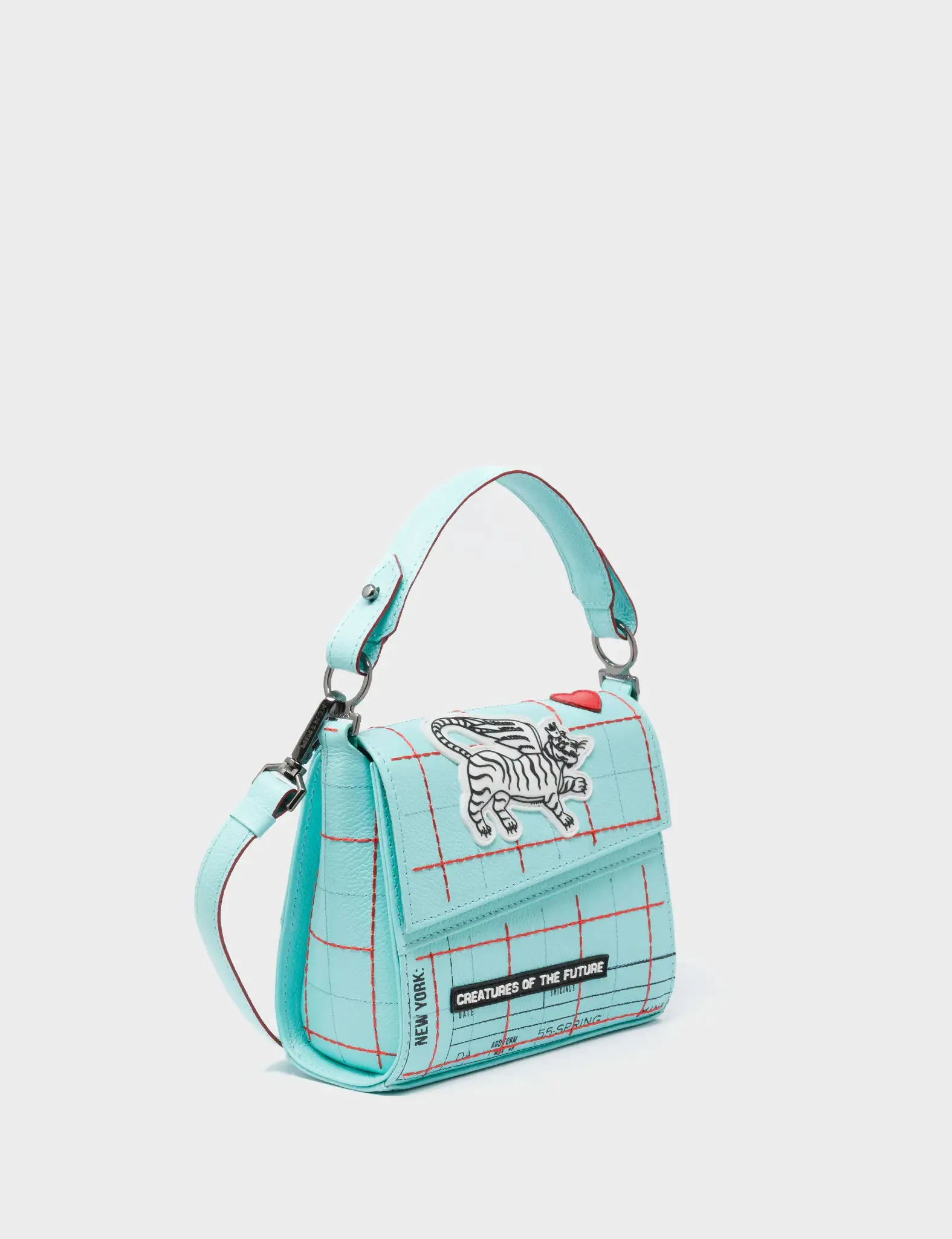 Stylish City Wear Compact Urban Fashion Anastasio Micro Crossbody Handbag Aquatic Blue Leather - Lovestitch Design
