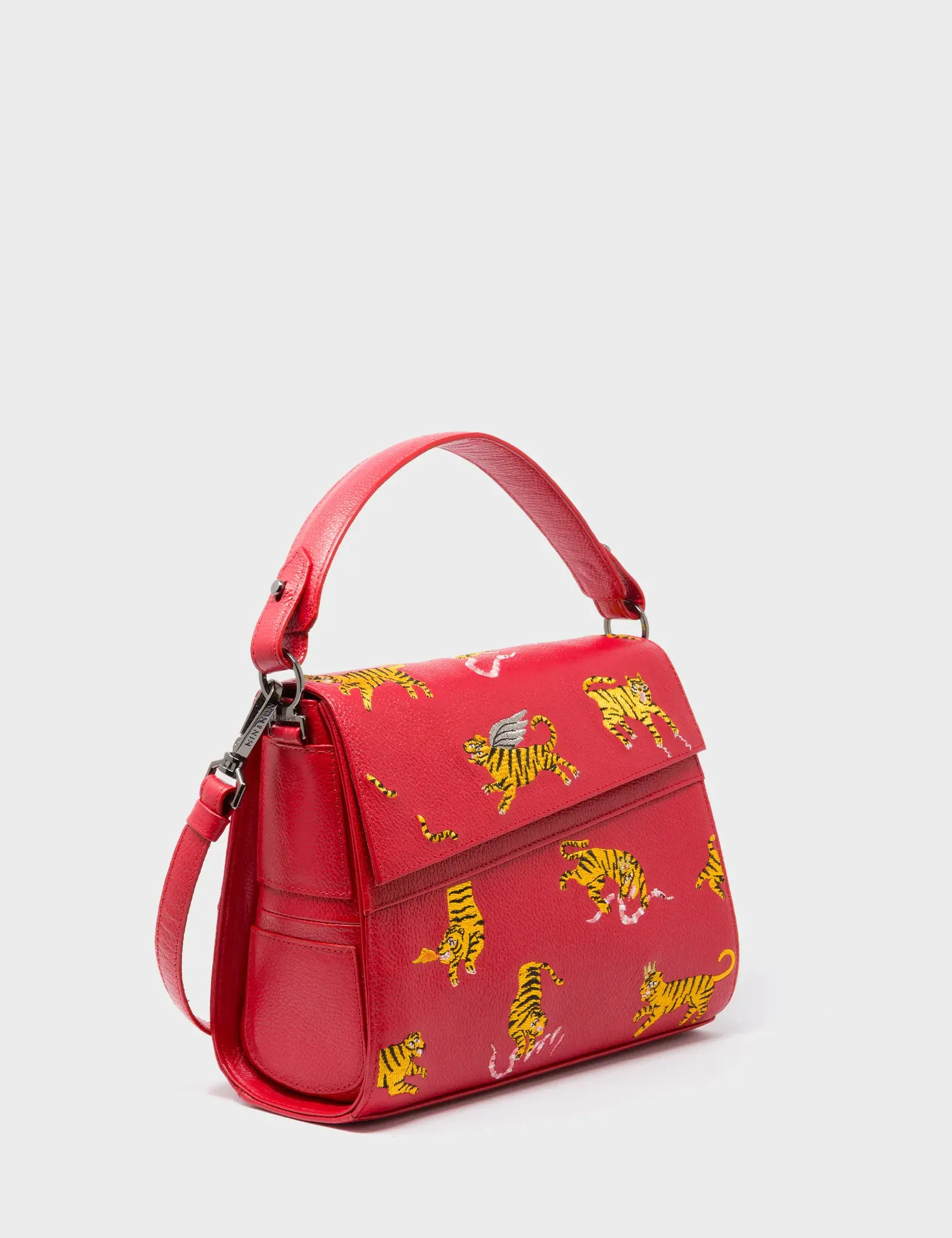 Anastasio Mini Crossbody Handbag Jester Red Leather - Tiger Rumble Distinctive Style Style Inspiration