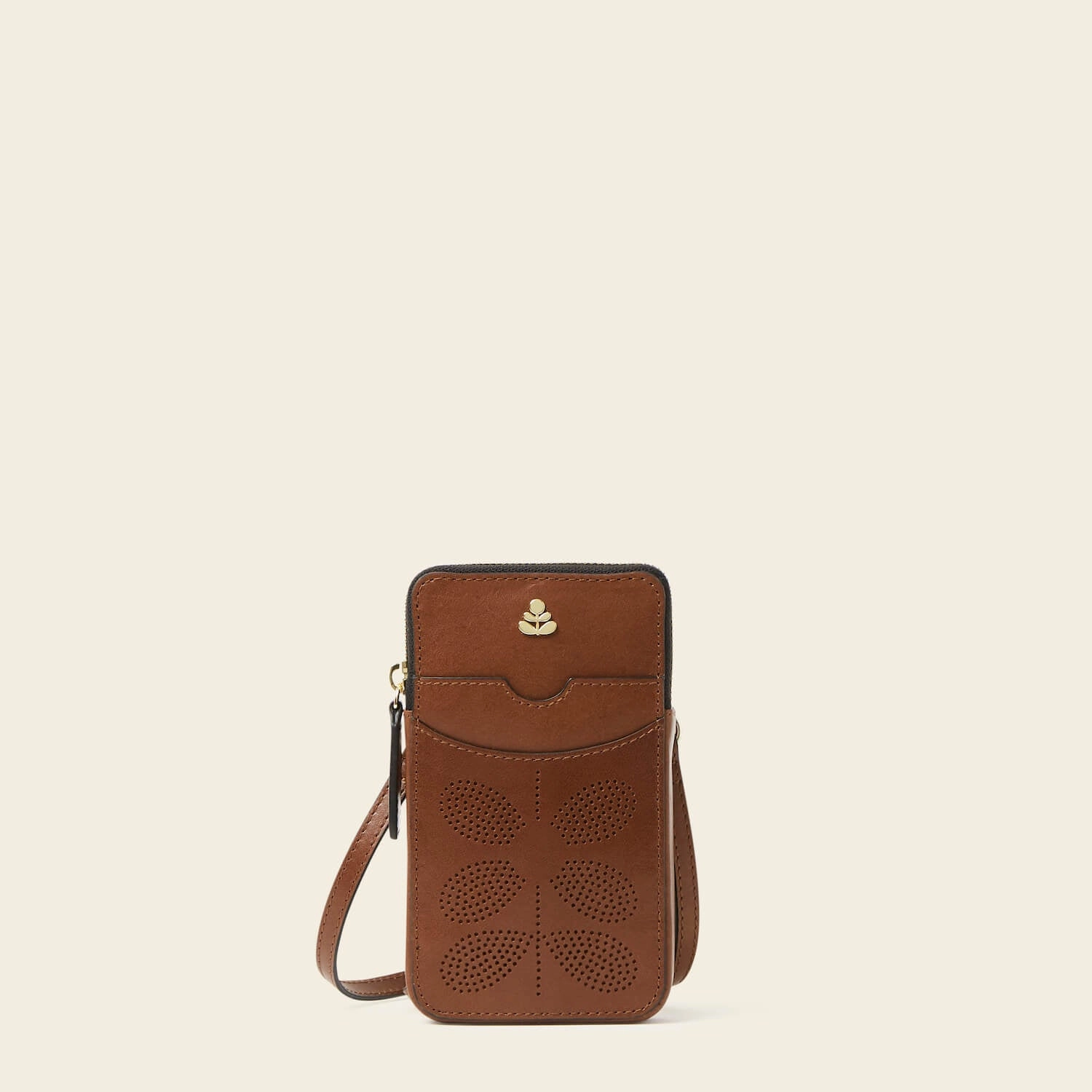 Ariel Phone Case - Tan Punched Flower Minimal Carry Water Resistant