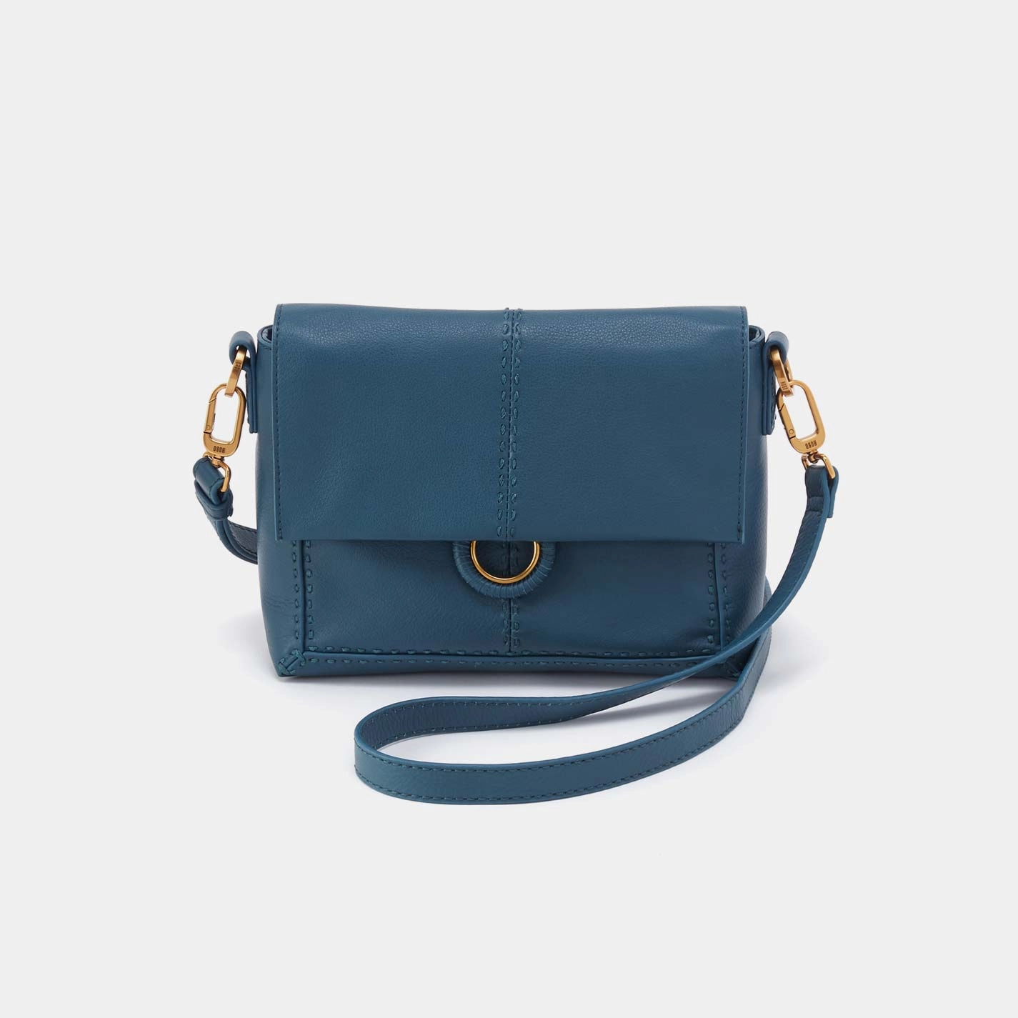 Austin Flap Crossbody in Pebbled Leather - Peacock Feather Outdoor Gear Essential