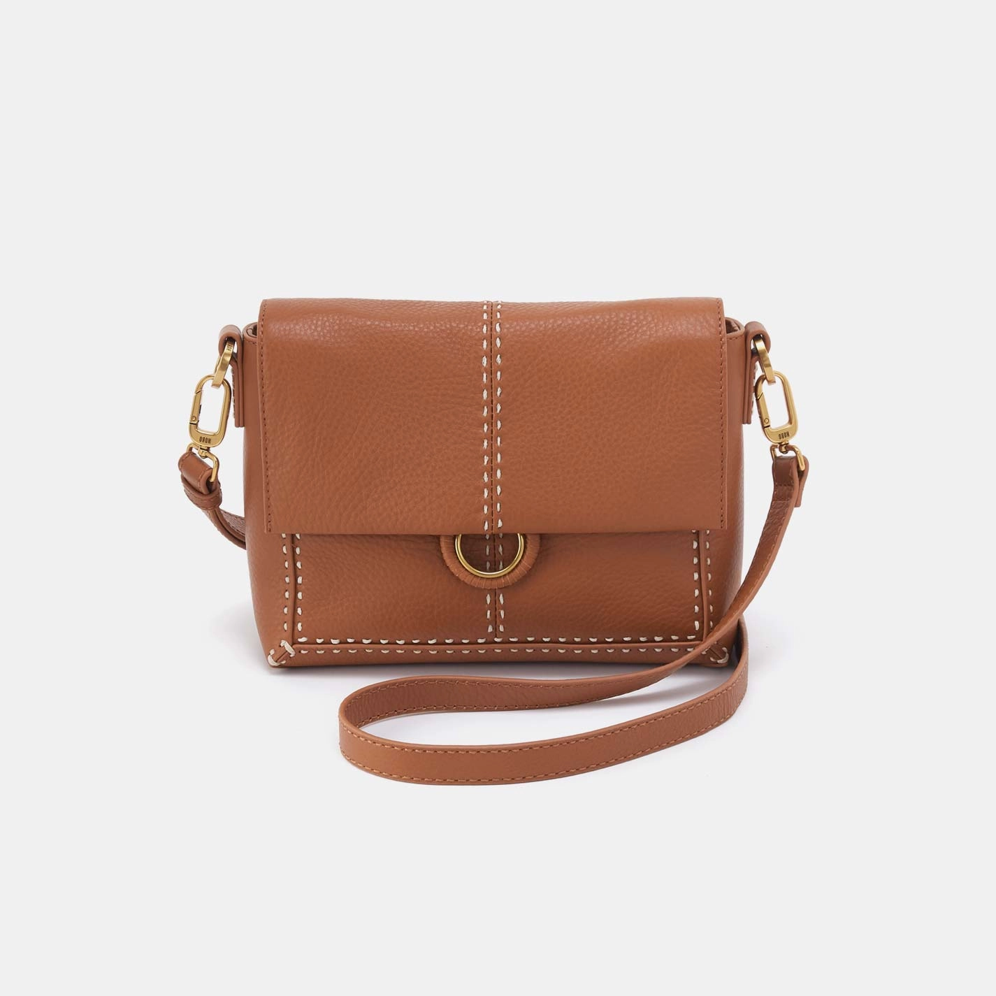 Luxe Finish Perfectly sized for carrying the essentials without excess weight Austin Flap Crossbody in Pebbled Leather - Warm Honey