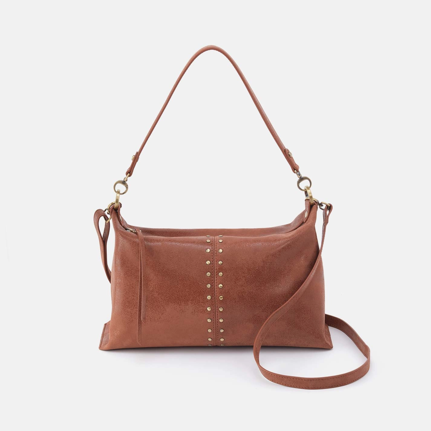 Avon Shoulder Bag in Buffed Leather - Burnished Saddle Functional Piece