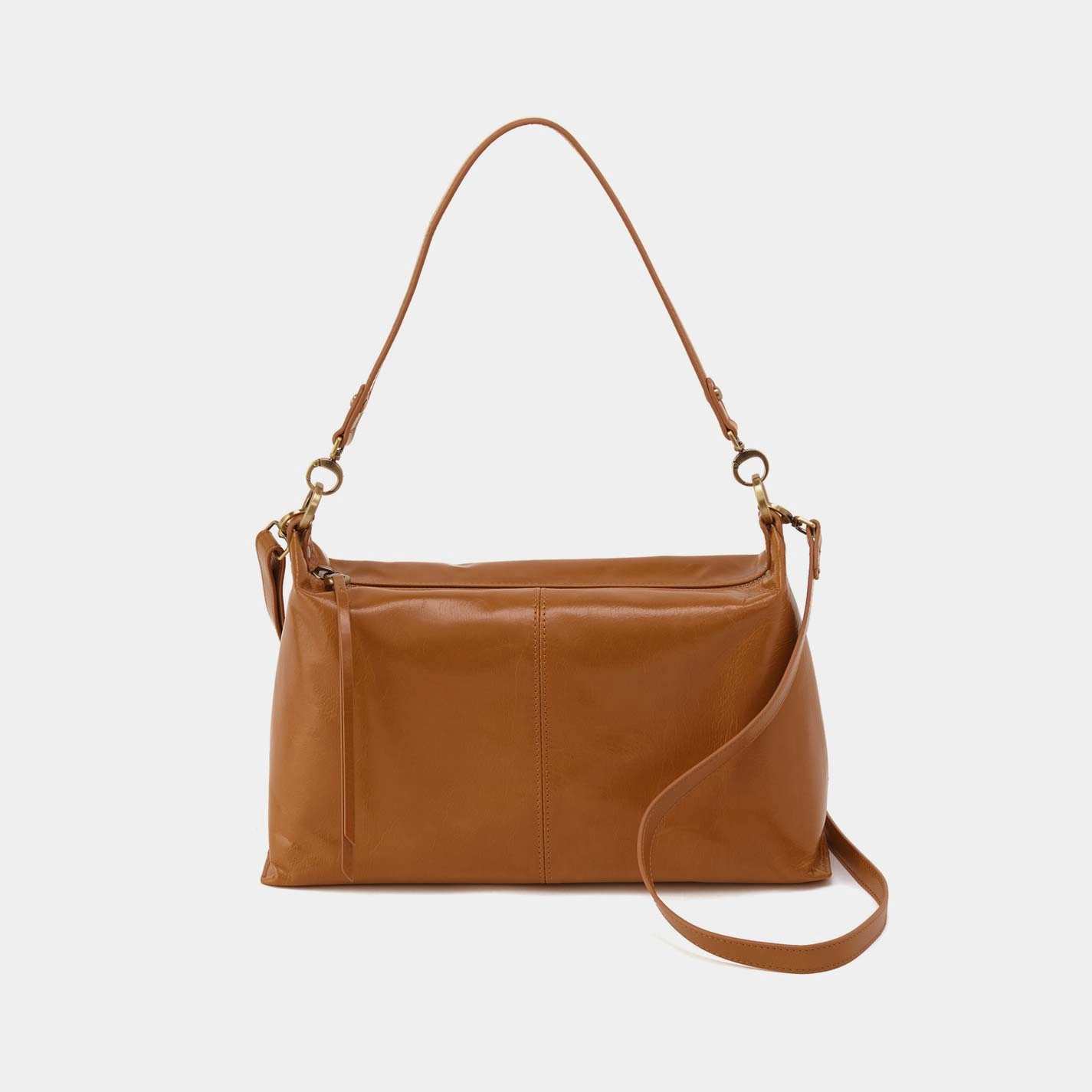 Classic Travel Avon Shoulder Bag in Polished Leather - Truffle
