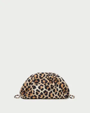 Bailey Leopard Jersey Dome Clutch Polished Detail