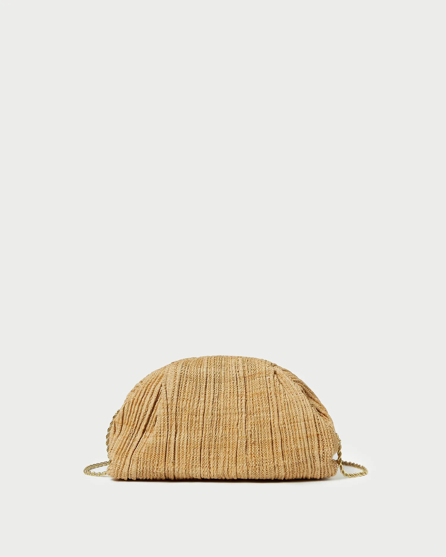 Bailey Natural Pleated Dome Clutch Elegant Metallic Purse
