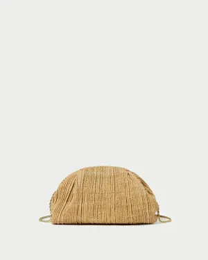 Sleek Aesthetic Bailey Natural Pleated Dome Clutch