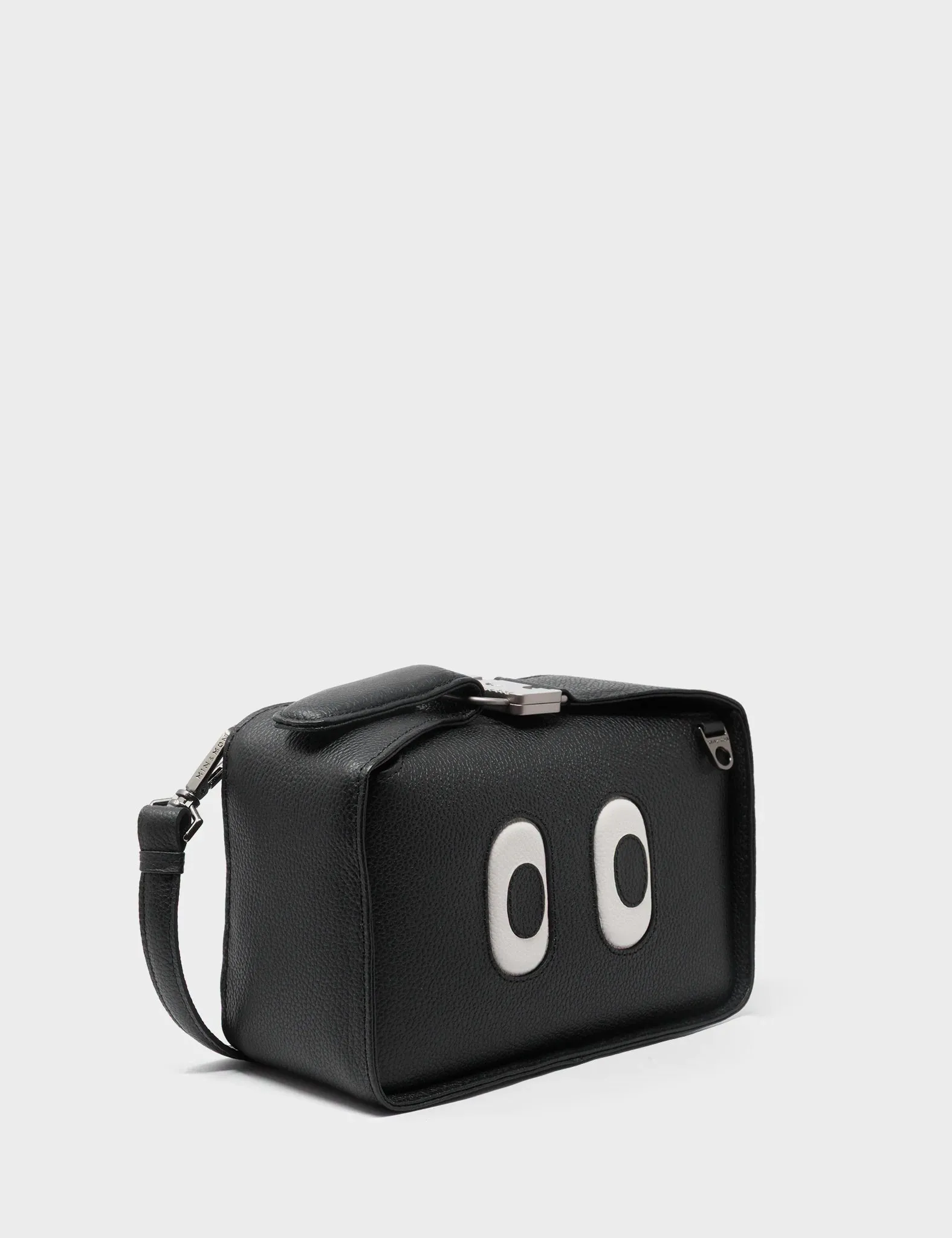 Benji Small Crossbody Black Leather Bag - Look Up ?? Luxury Stitch