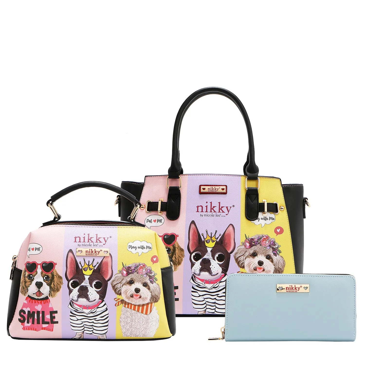 BEST BUDDIES 3 PIECE SET (SATCHEL, CROSSBODY, WALLET) Durable Choice Refined Touch