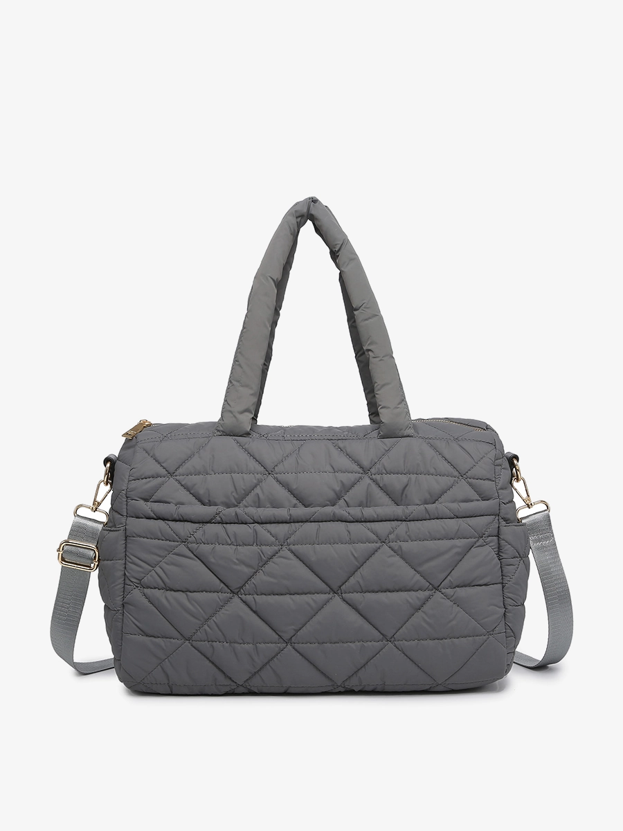 Billie Vegan Quilted Satchel Unique Accent Trendy Accessory