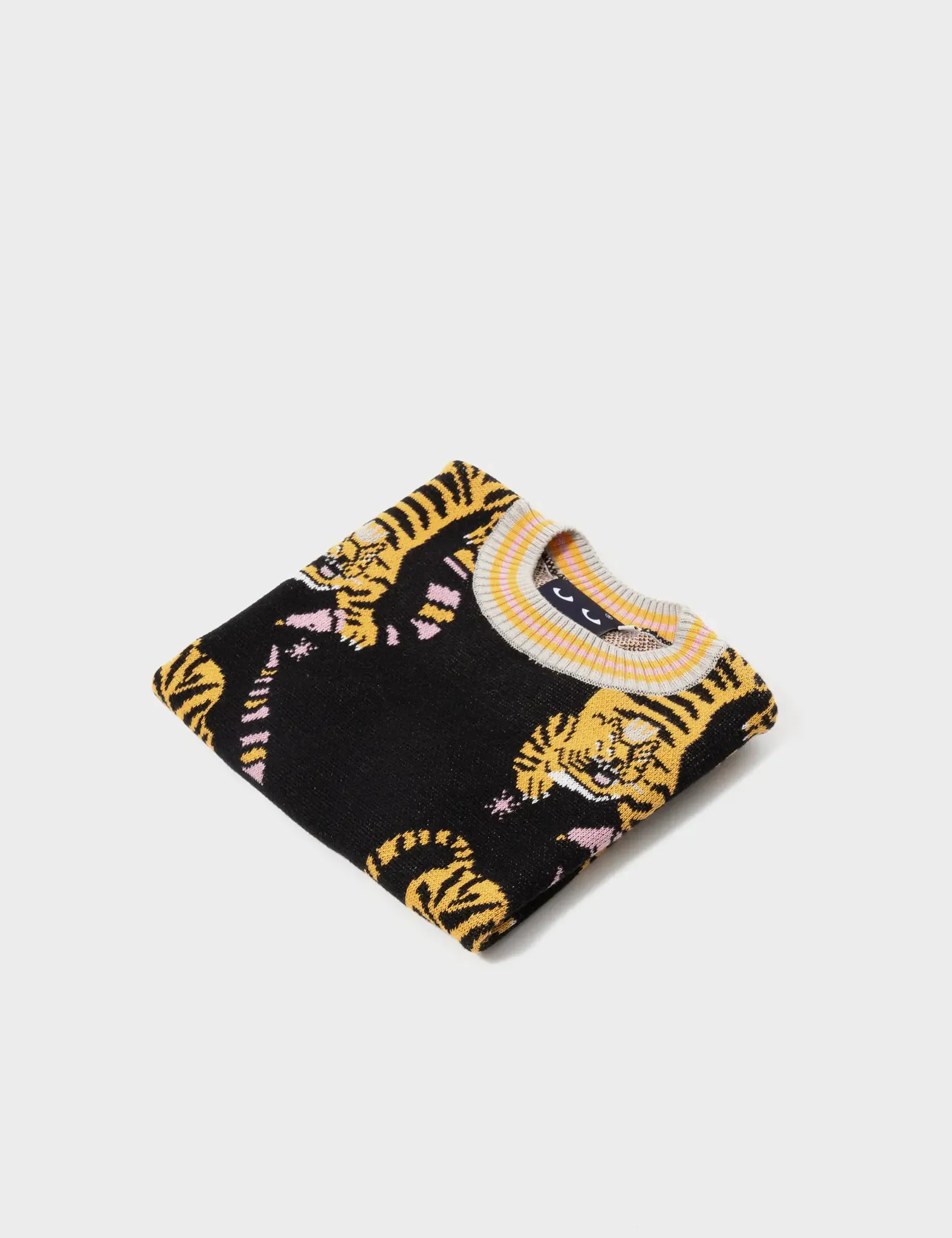 Black Cotton Short-Sleeved Crop Sweater - Creatures of the Future casual outing Business Travel