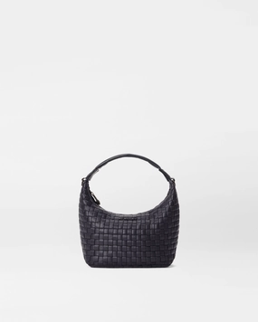 Black Mini Woven Hobo Versatile Accessory