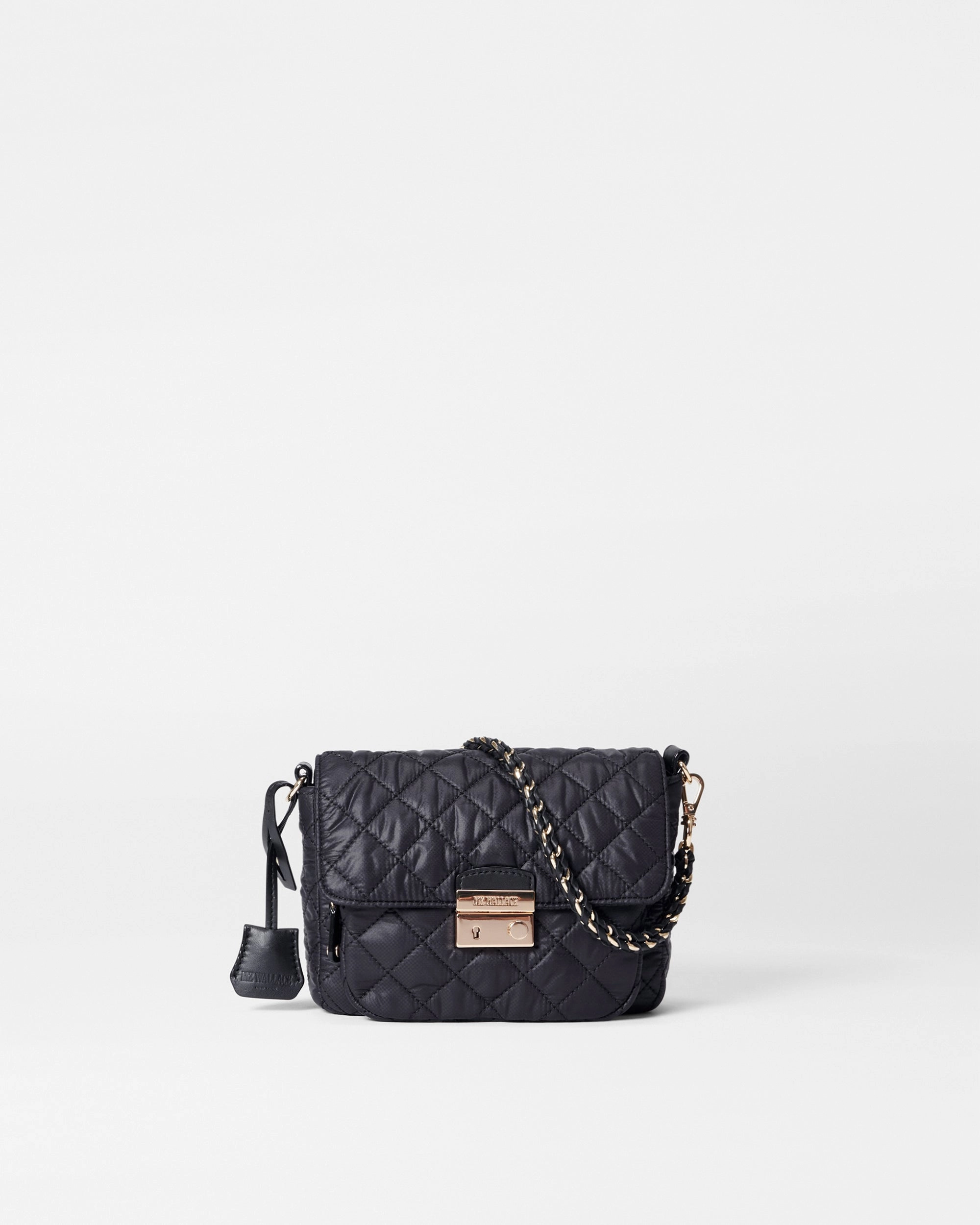 Black Small Crosby Lock Crossbody Evening Clutch for Women
