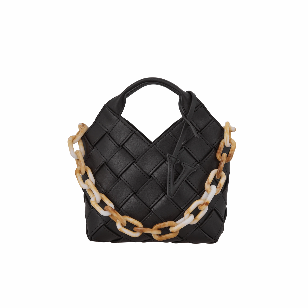 Black Woven Basket Bag Flexible Organizer Versatile Accessory