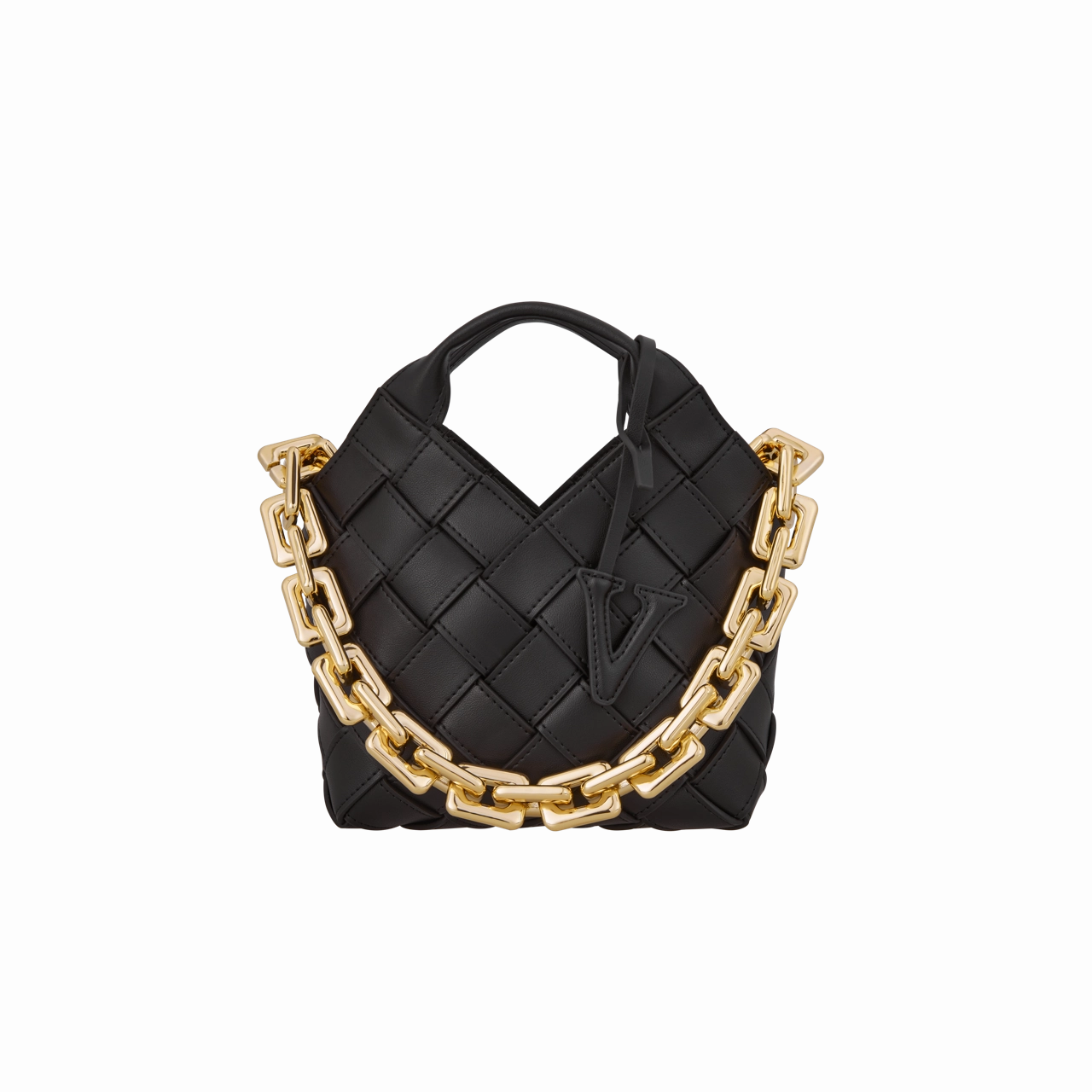 Perfect Gift Black Woven Basket Bag