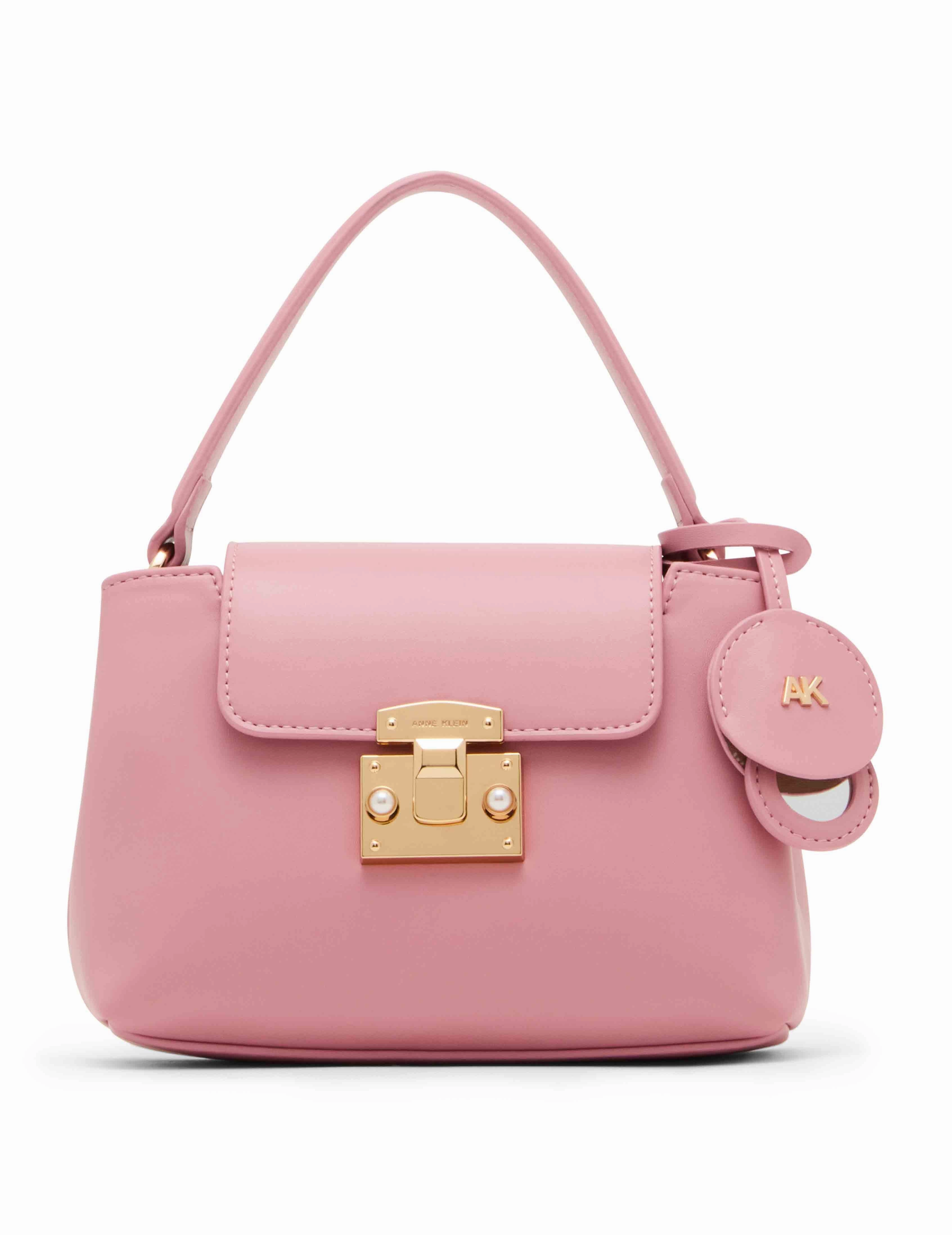 Day Essential Practical Travel Small Pushlock Satchel With Mirror And Detachable Strap