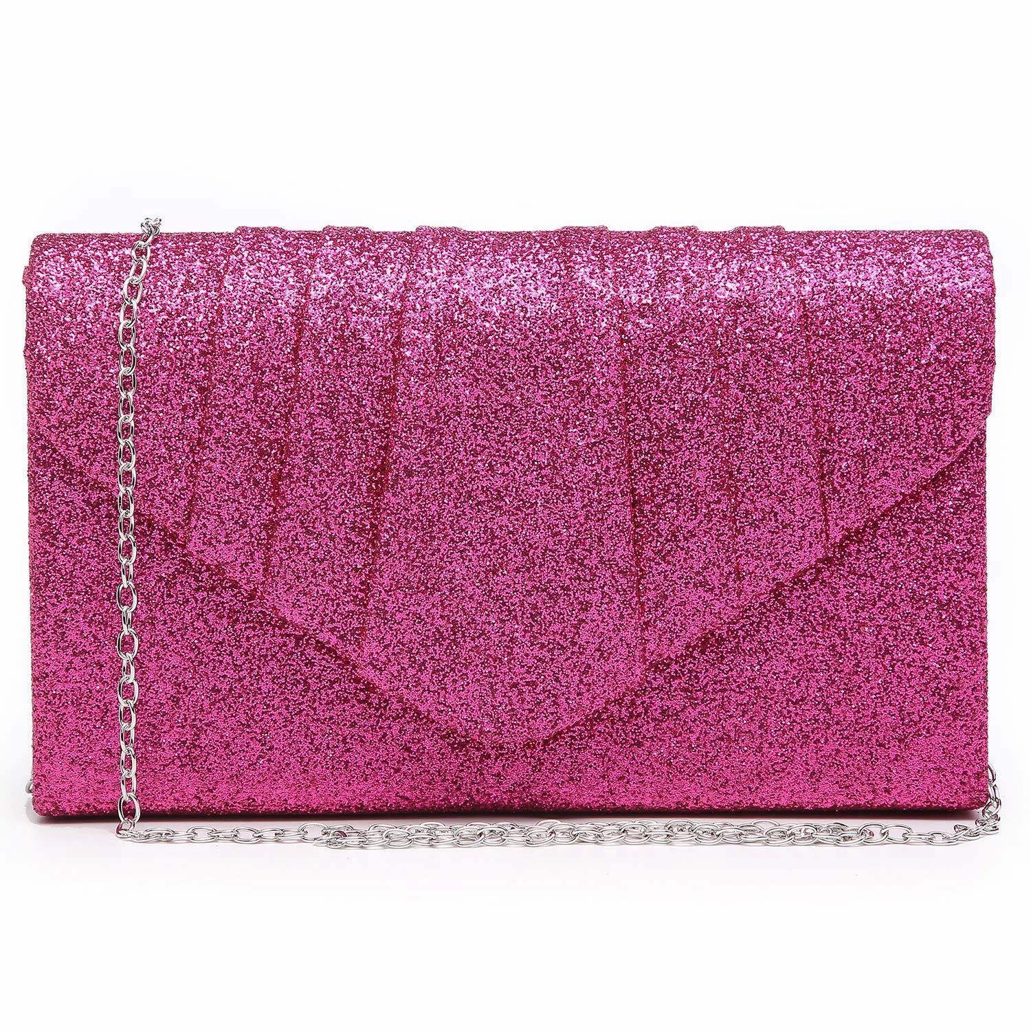 Women's Evening Bag Pleated Envelope Clutch Handbag l Dasein silk fabric Luxury Look