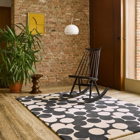Slate Puzzle Flower Rug Travel Essential Durable Build