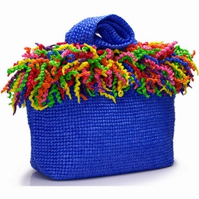 Elegant Durability Spiral Tote (Happy Tote). Blue with Multi-Colors