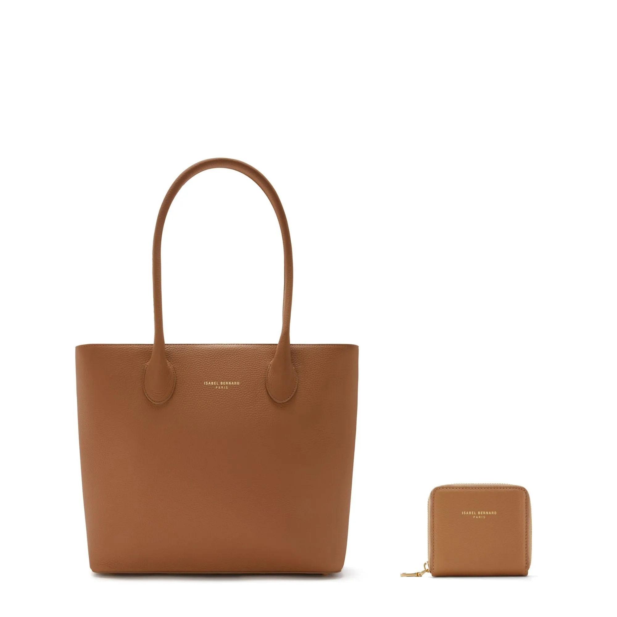 Street Lifestyle Urban Companion Cadeau d'Isabel camel calfskin leather shopper and wallet set