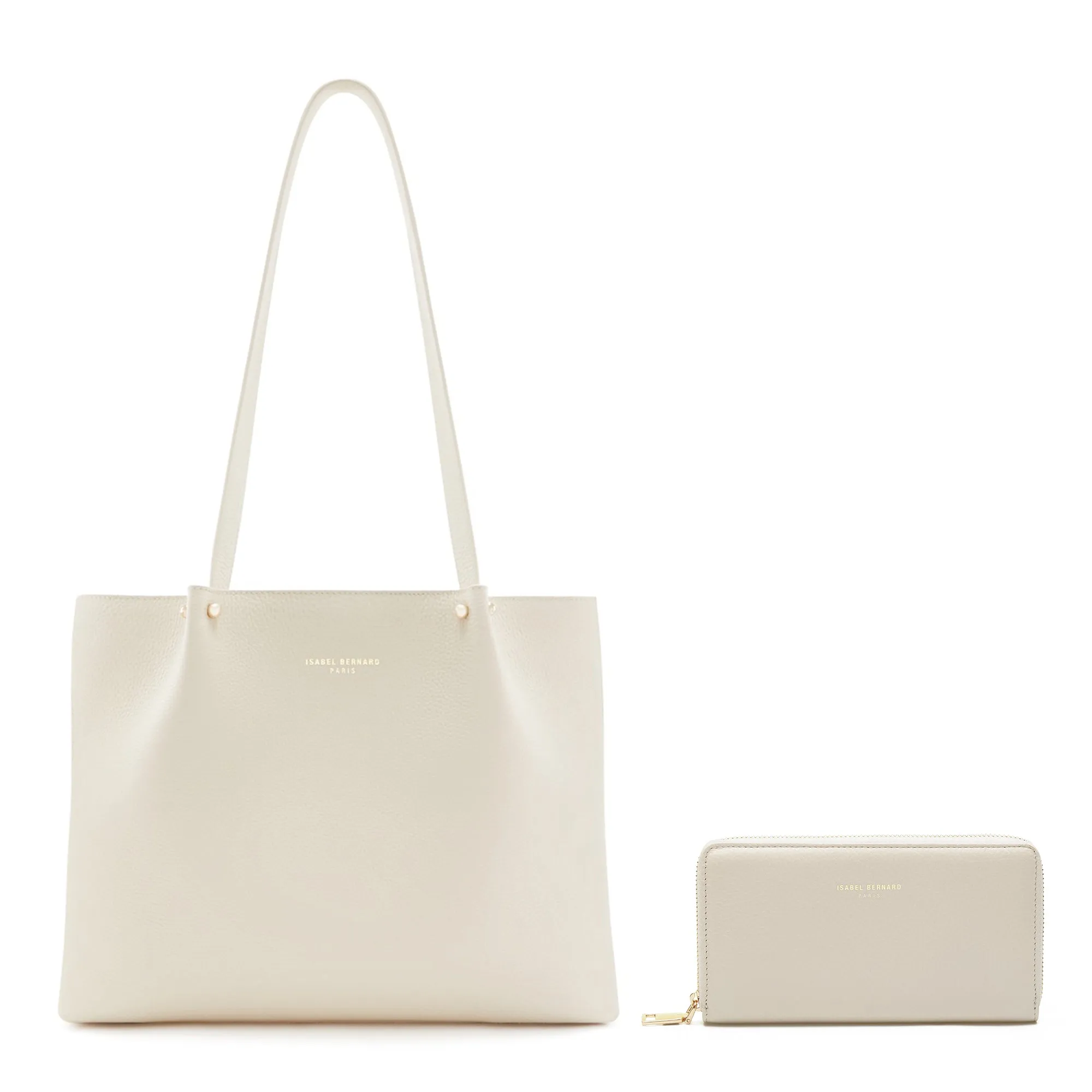 Cadeau d'Isabel cream calfskin leather shopper and wallet set Casual Edge