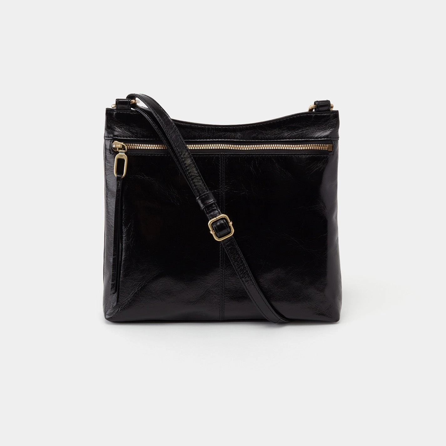 Comfort Grip Cambel Crossbody in Polished Leather - Black