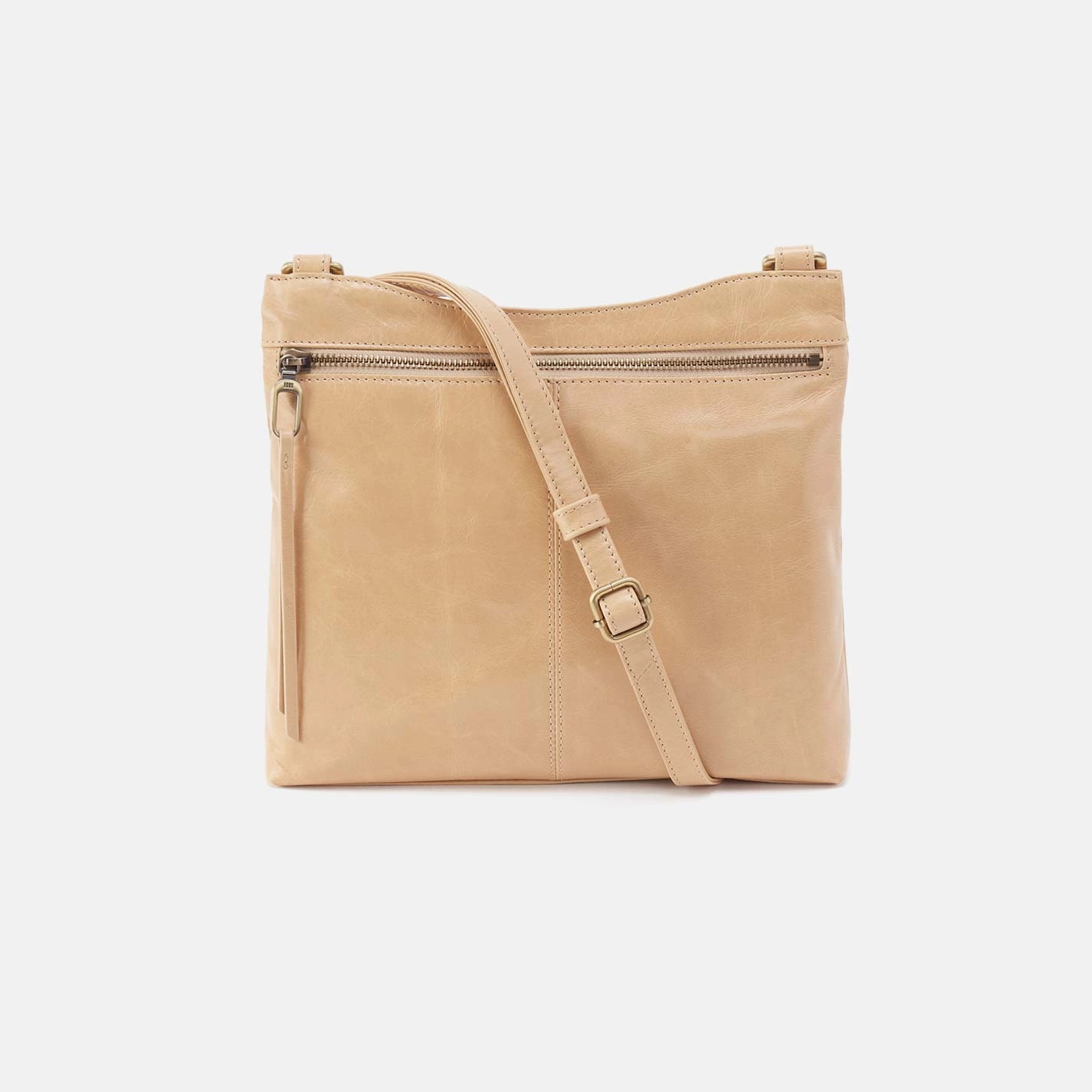 Cambel Crossbody in Polished Leather - Desert Sand Travel Companion