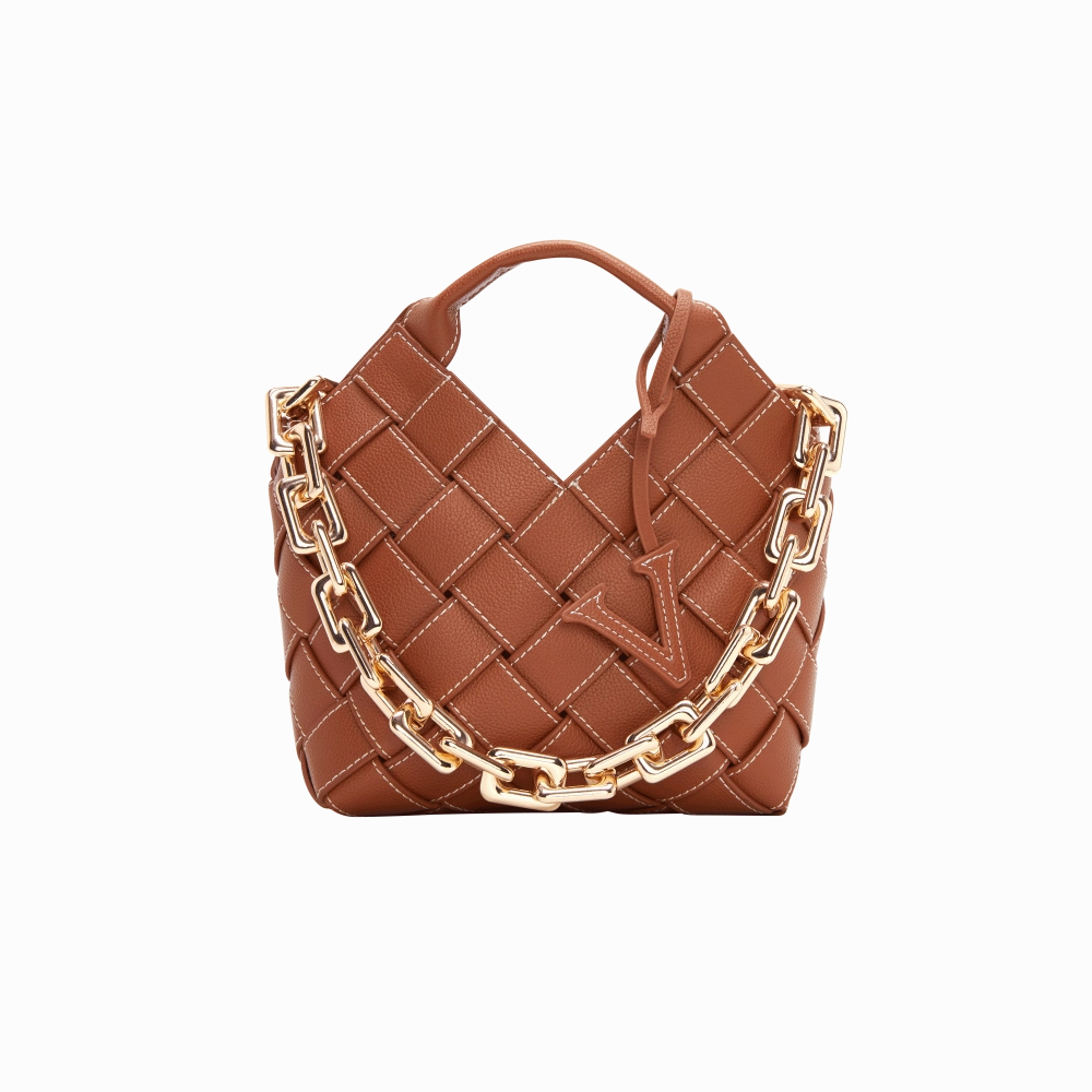Caramel Woven Basket Bag Practical Fashion