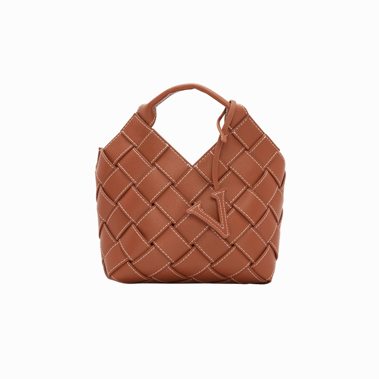 Caramel Woven Basket Bag Stylish Option Practical Use