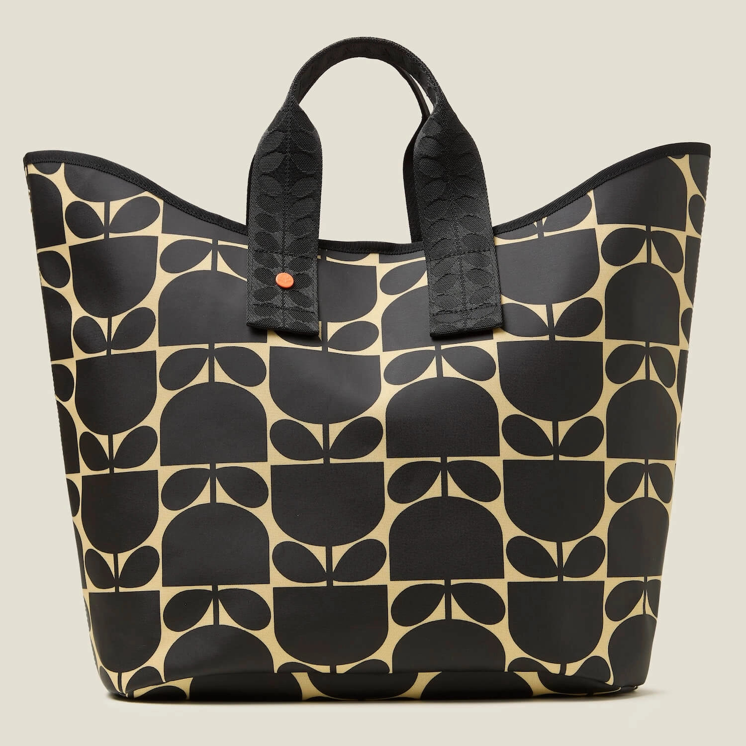 Carryall Large Tote - Block Flower Monochrome Simple Travel