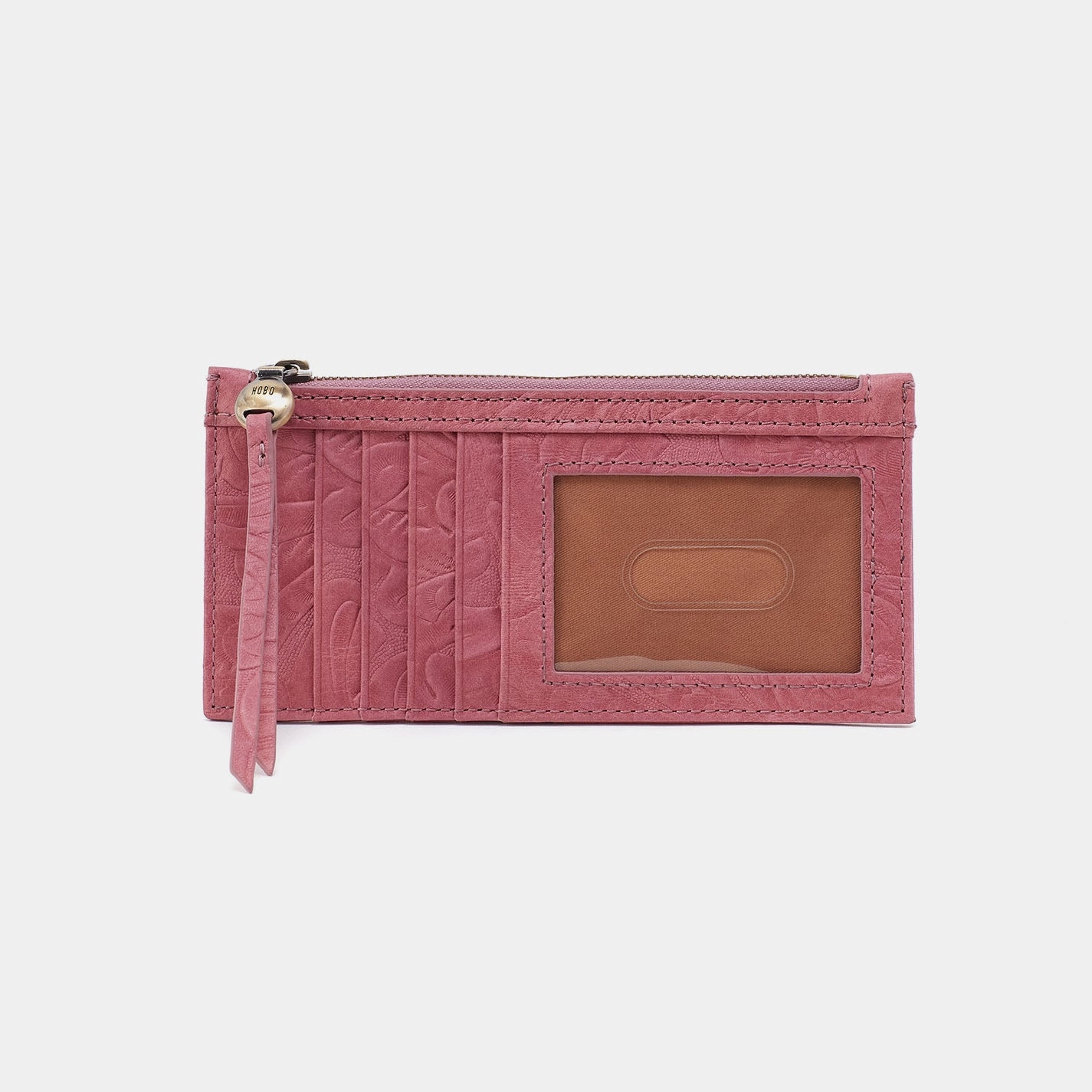Carte Card Case In Tooled Embossed Leather - Mauve Tooled Emboss Urban Function Trendy Gear