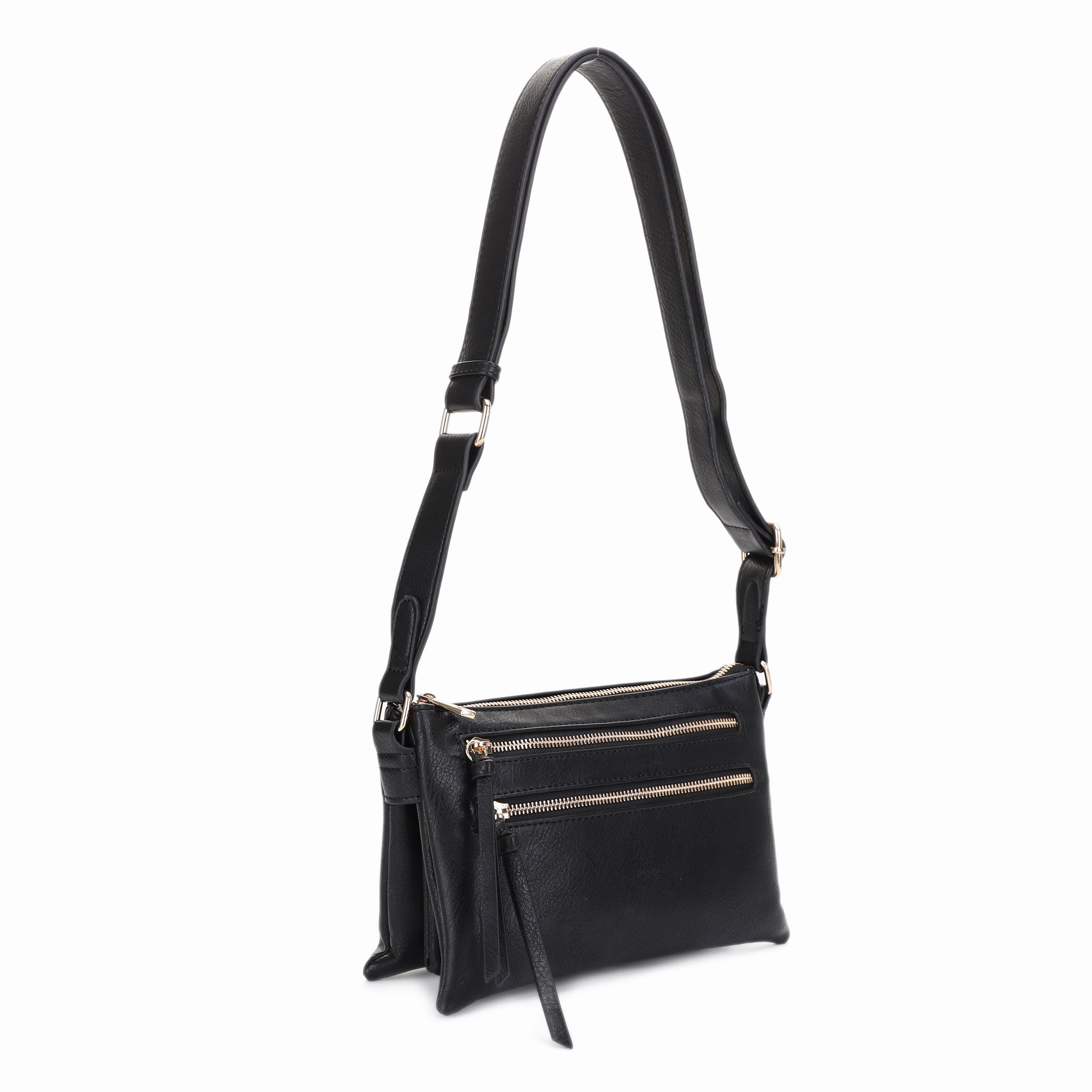 Cassidy Double Zipper Crossbody Functional Accessory