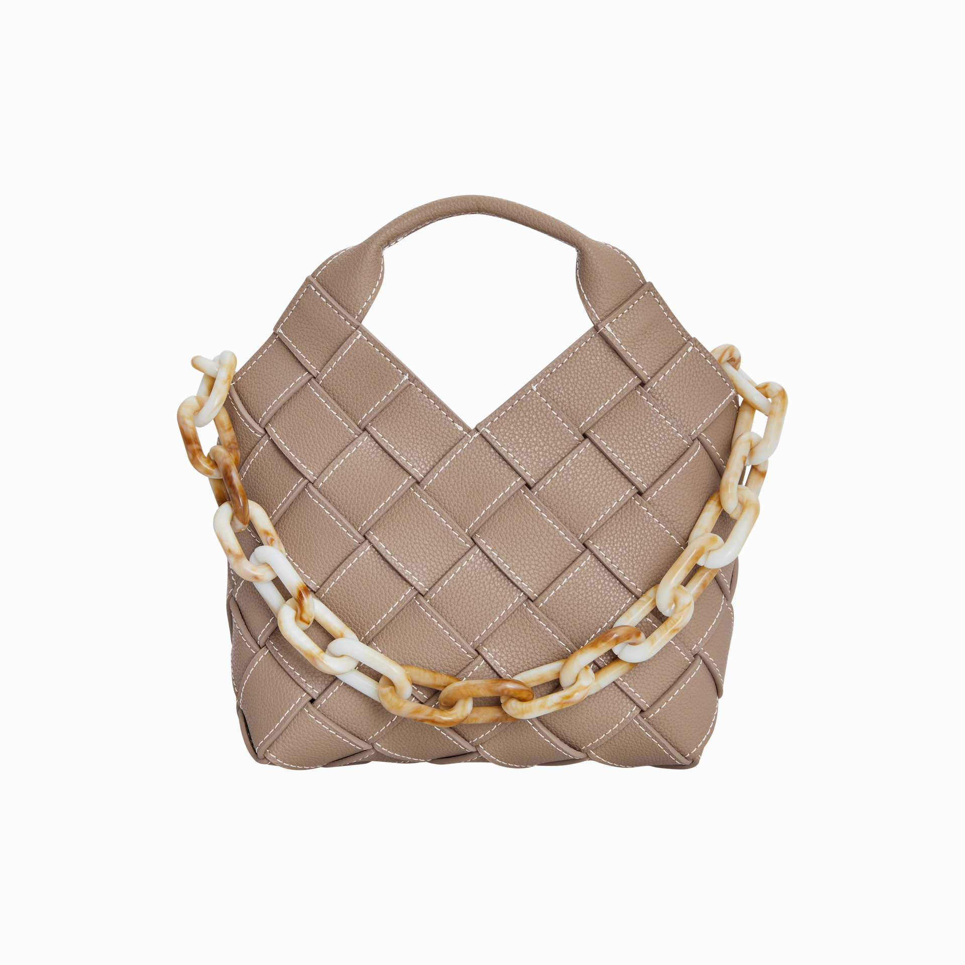 Etoupe Woven Basket Bag Elegant Look