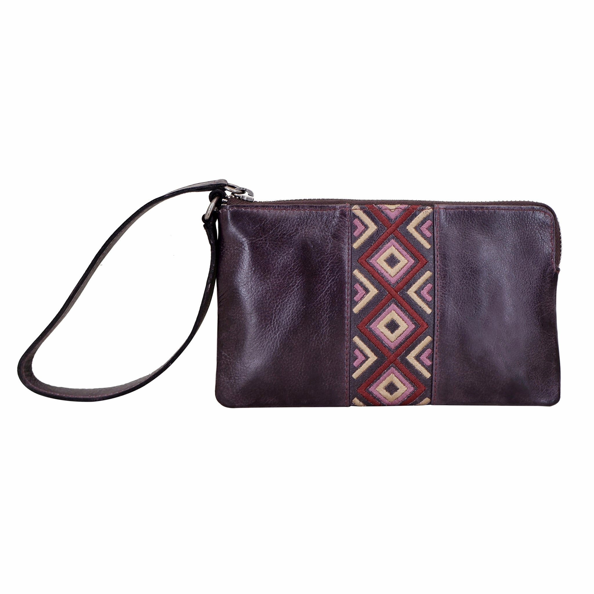 Fashion Simplicity Diamond Leather Wristlet