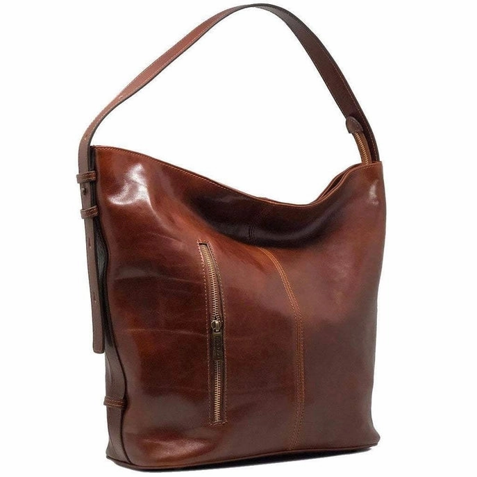 Italian Leather Sardinia Handbag Tote w/Shoulder Strap Everyday Durability