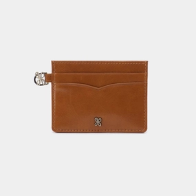 Timeless Utility Functional Accessory Charmed Card Case in Polished Leather - Truffle