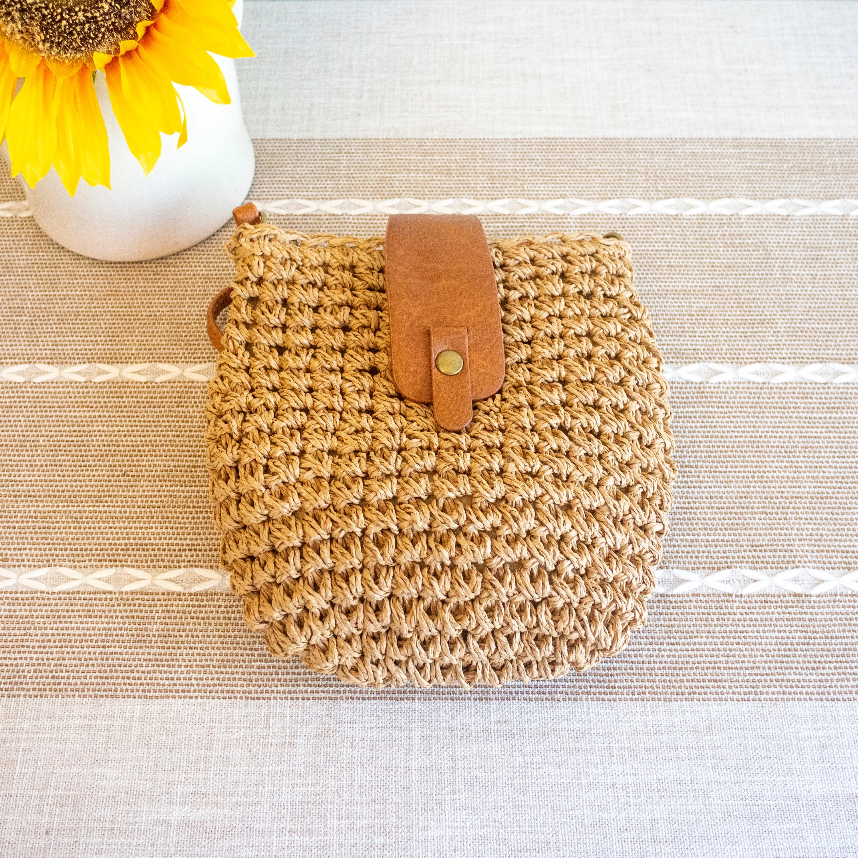 Elena Handbags Straw Woven Crossbody Bag Trendy Gear Daily Utility