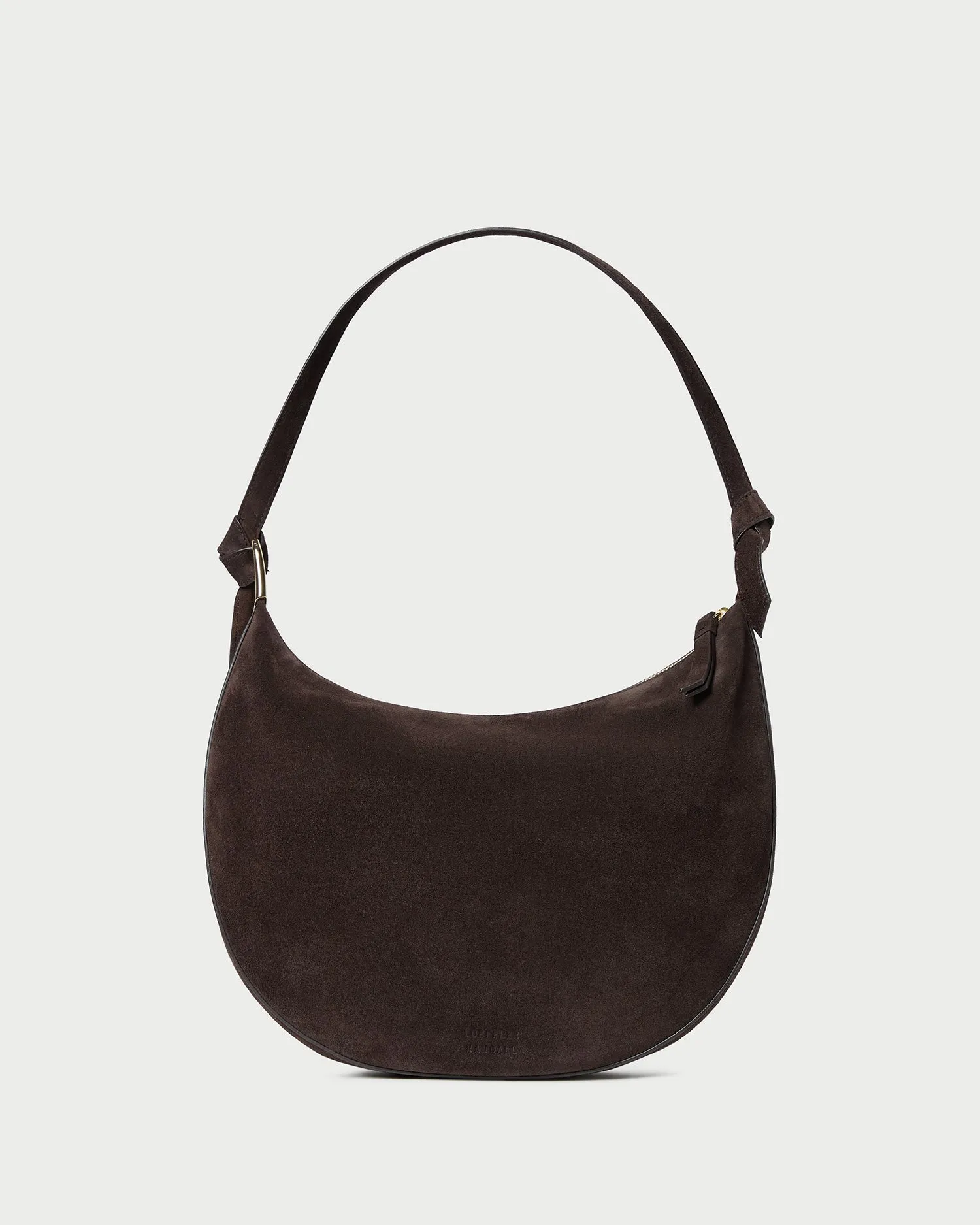 Compact Utility Harlow Brown Suede Shoulder Bag