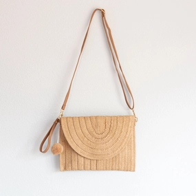 Casual Everyday Practical Travel Elena Handbags Straw Woven Shoulder Purse Clutch Handbag