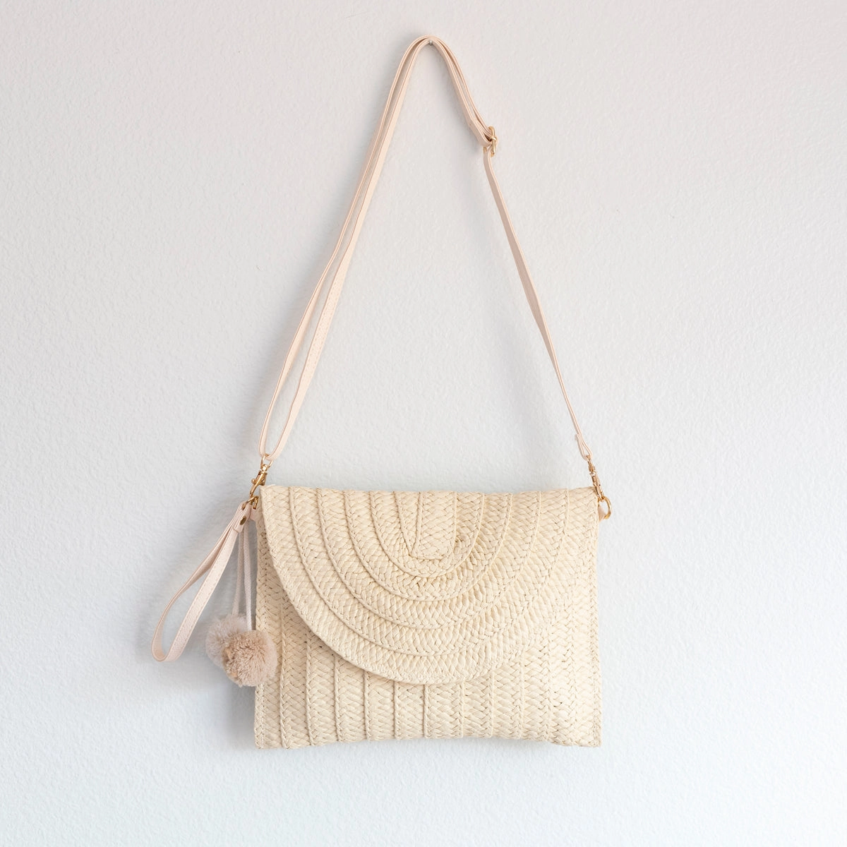 Compact Carry Comfort Everyday Elena Handbags Straw Woven Shoulder Purse Clutch Handbag